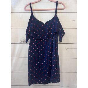 Splendid Mavy Blue Polka Dot Dress Size Medium Playful Casual